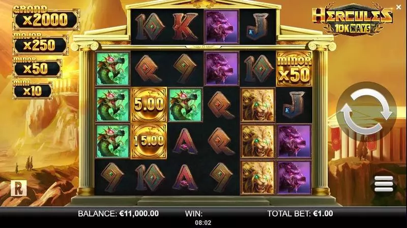 Hercules 10K WAYS  Real Money Slot made by ReelPlay - Main Screen Reels