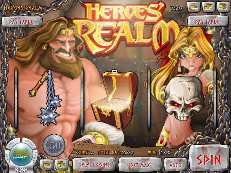 Heroes' Realm  Real Money Slot made by Rival - Main Screen Reels