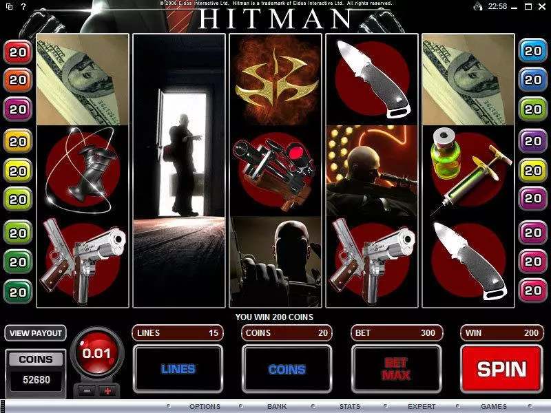 Hitman  Real Money Slot made by Microgaming - Main Screen Reels
