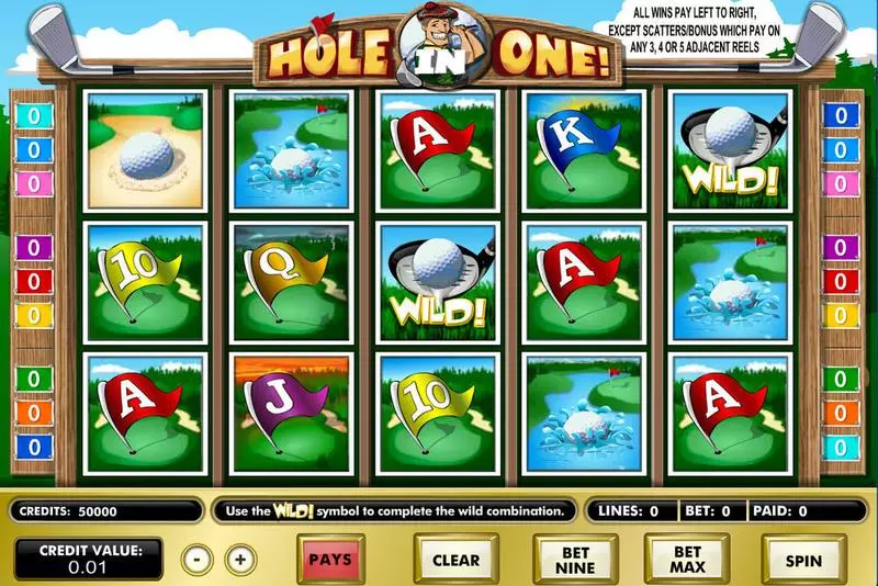 Hole In One!  Real Money Slot made by Amaya - Main Screen Reels