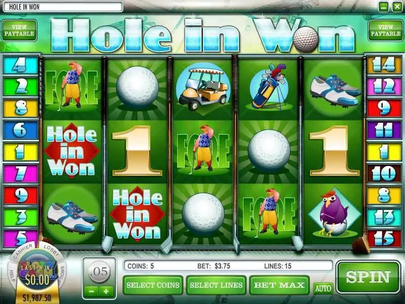 Hole in Won  Real Money Slot made by Rival - Main Screen Reels