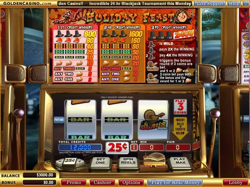Holiday Feast  Real Money Slot made by Vegas Technology - Main Screen Reels