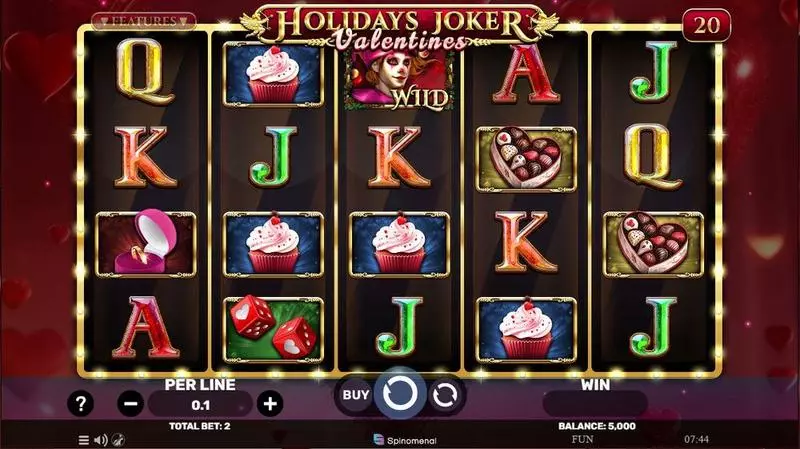 Holidays Joker – Valentines  Real Money Slot made by Spinomenal - Main Screen Reels