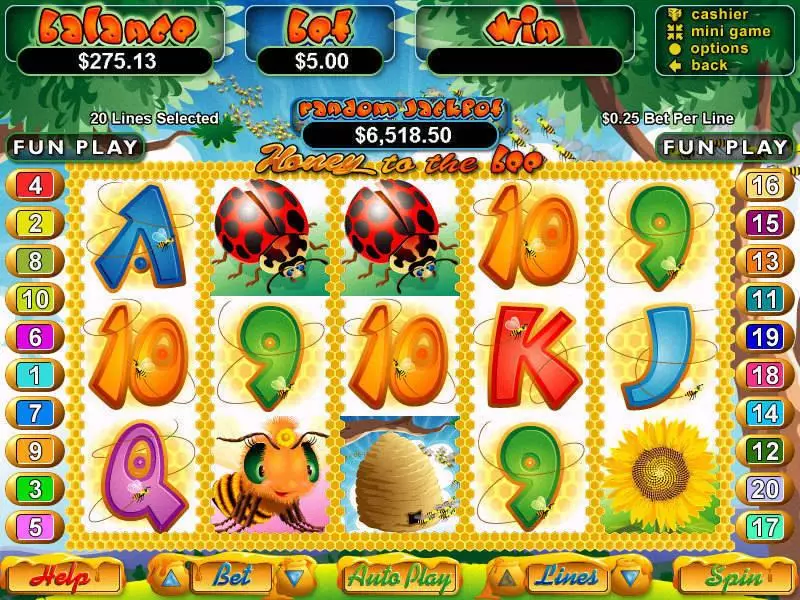 Honey to the Bee  Real Money Slot made by RTG - Main Screen Reels