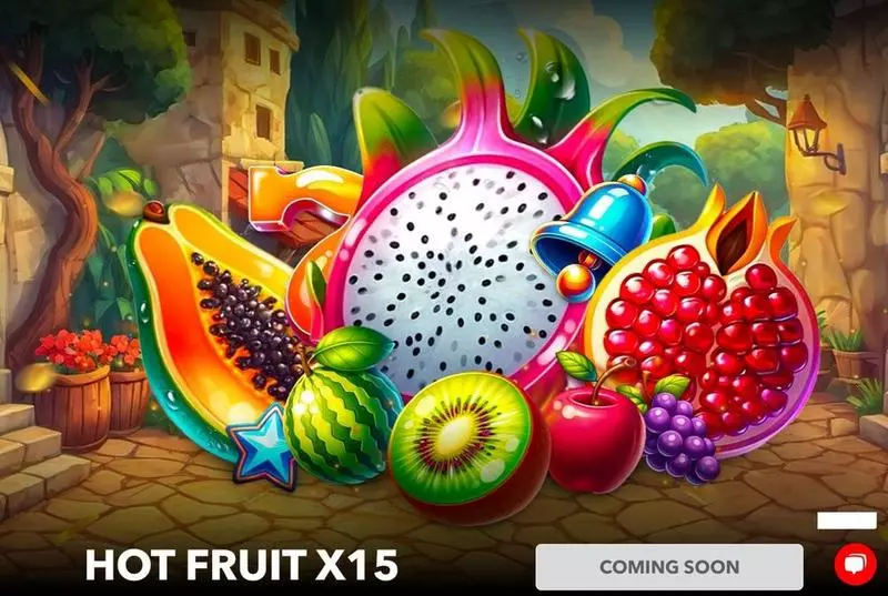 Hot Fruit x15  Real Money Slot made by Mascot Gaming - Introduction Screen
