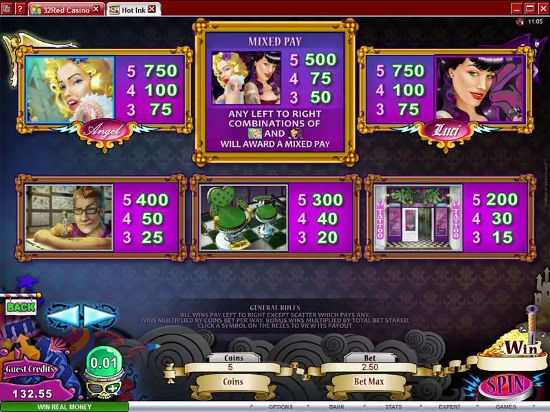 Hot Ink  Real Money Slot made by Microgaming - Info and Rules