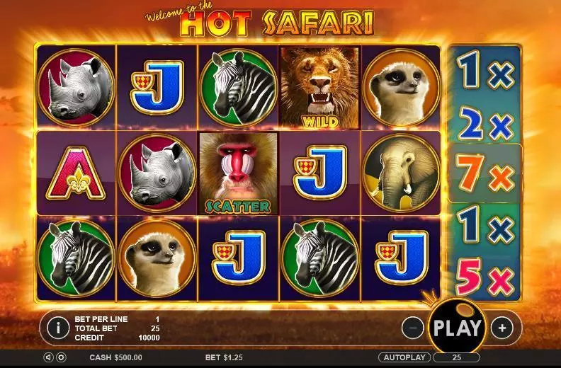Hot Safari  Real Money Slot made by Topgame - Introduction Screen
