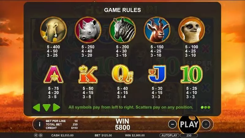 Hot Safari  Real Money Slot made by Topgame - Info and Rules