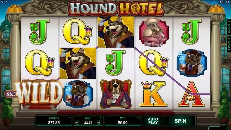 Hound Hotel  Real Money Slot made by Microgaming - Main Screen Reels