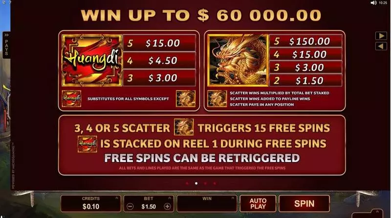 Huangdi - The Yellow Emperor  Real Money Slot made by Microgaming - Info and Rules