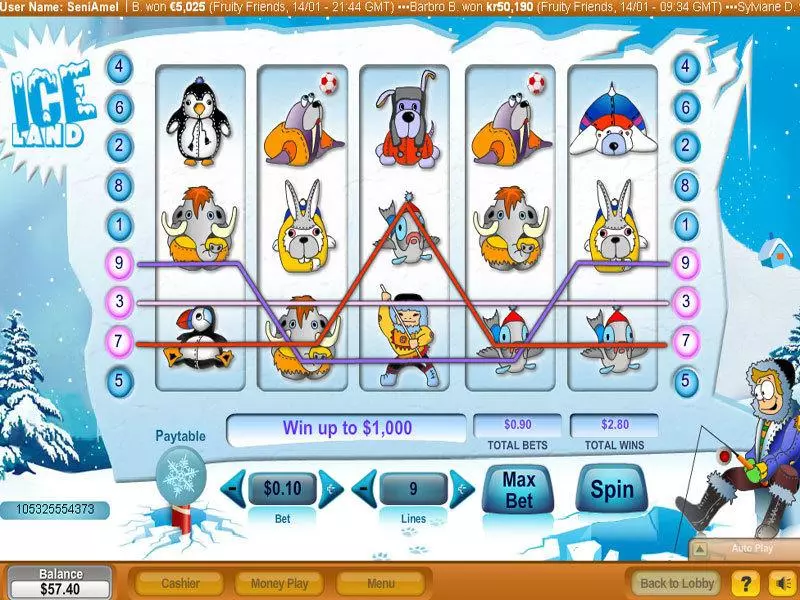 Ice Land  Real Money Slot made by NeoGames - Main Screen Reels