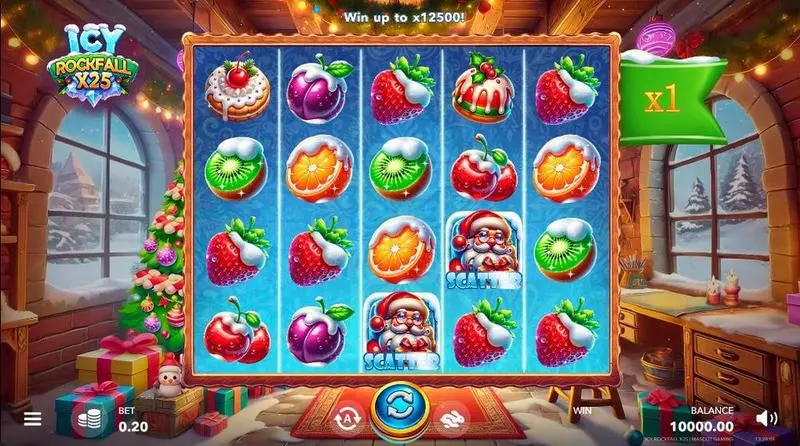 Icy Rockfall X25  Real Money Slot made by Mascot Gaming - Main Screen Reels