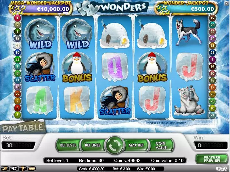 Icy Wonders  Real Money Slot made by NetEnt - Main Screen Reels