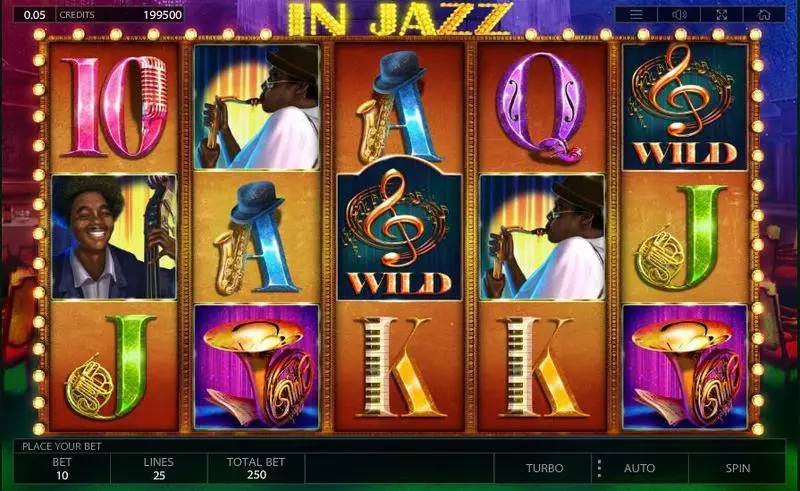 In Jazz  Real Money Slot made by Endorphina - Main Screen Reels