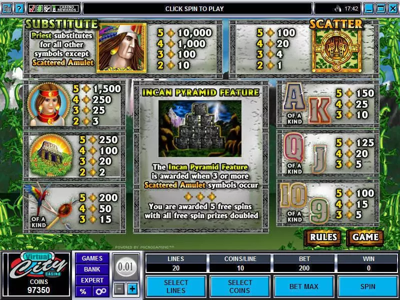 Inca Gold  Real Money Slot made by Microgaming - Info and Rules