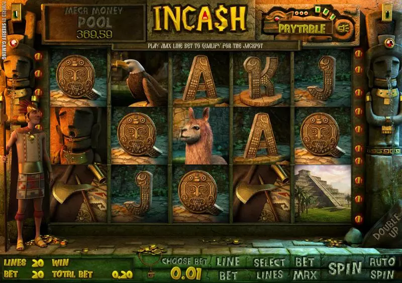 InCa$h  Real Money Slot made by Sheriff Gaming - Main Screen Reels