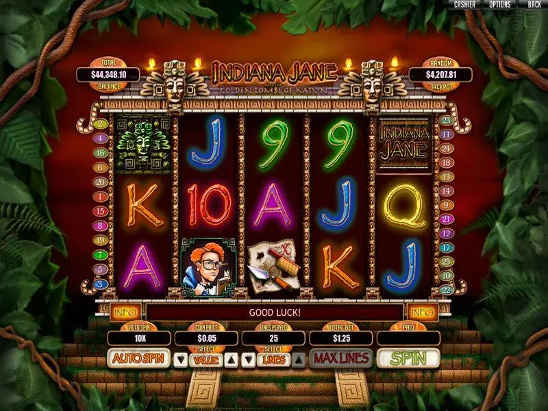 Indiana Jane  Real Money Slot made by RTG - Main Screen Reels