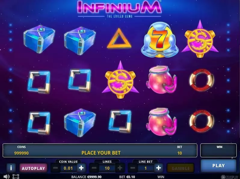 Infinium  Real Money Slot made by Zeus Play - Main Screen Reels