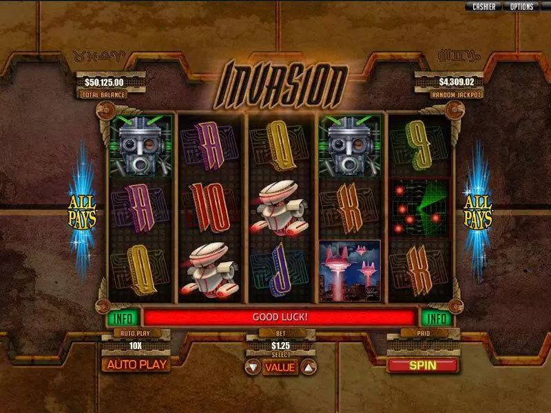 Invasion  Real Money Slot made by RTG - Main Screen Reels