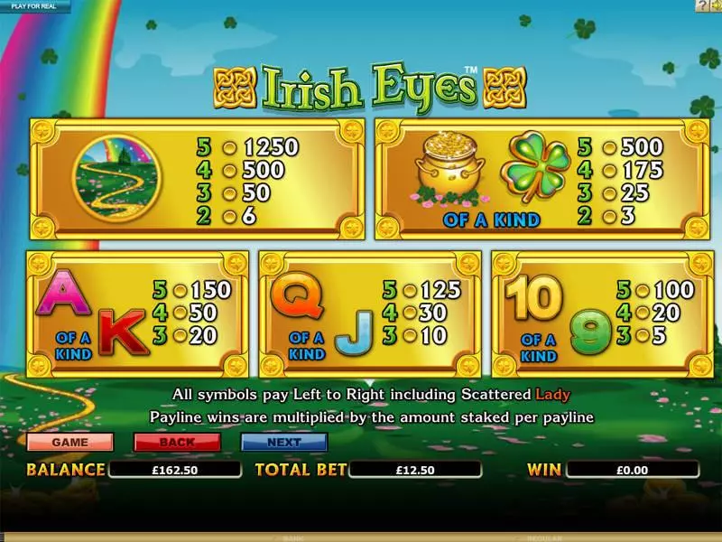 Irish Eyes  Real Money Slot made by Microgaming - Info and Rules