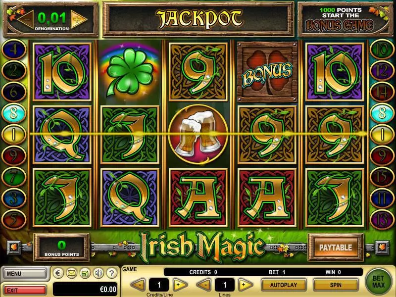 Irish Magic  Real Money Slot made by GTECH - Main Screen Reels