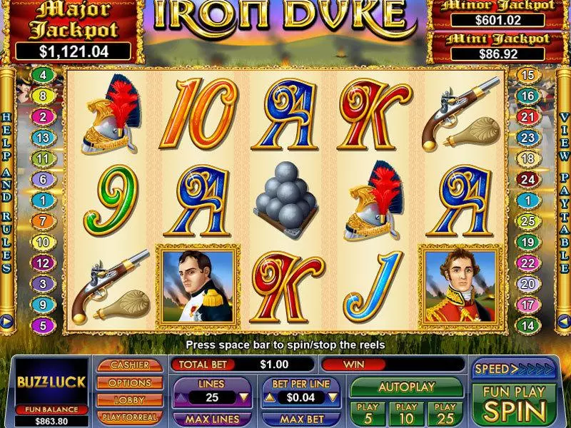Iron Duke  Real Money Slot made by NuWorks - Main Screen Reels