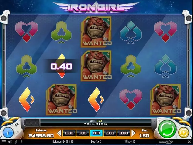 Iron Girl  Real Money Slot made by Play'n GO - Main Screen Reels