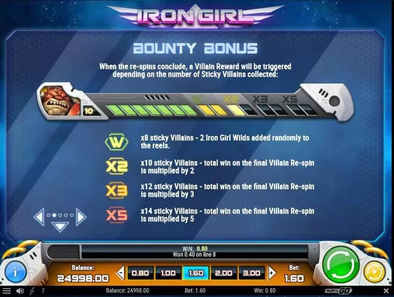 Iron Girl  Real Money Slot made by Play'n GO - Bonus 3