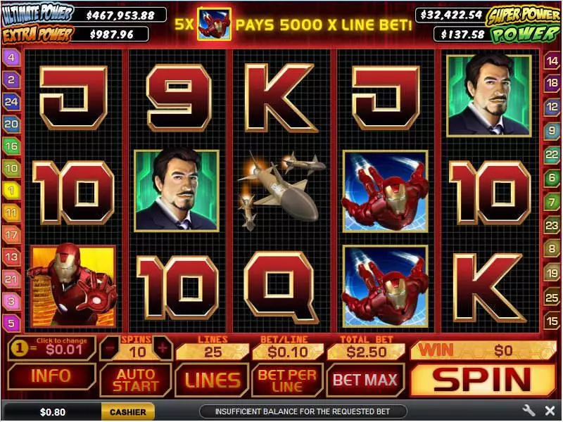 Iron Man  Real Money Slot made by PlayTech - Main Screen Reels