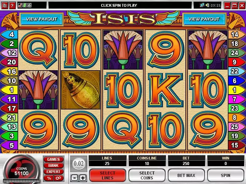 Isis  Real Money Slot made by Microgaming - Main Screen Reels