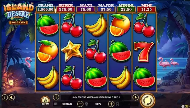 Island Desire - Hold & Win  Real Money Slot made by BetSoft - Main Screen Reels