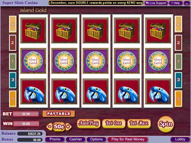 Island Gold  Real Money Slot made by Vegas Technology - Main Screen Reels