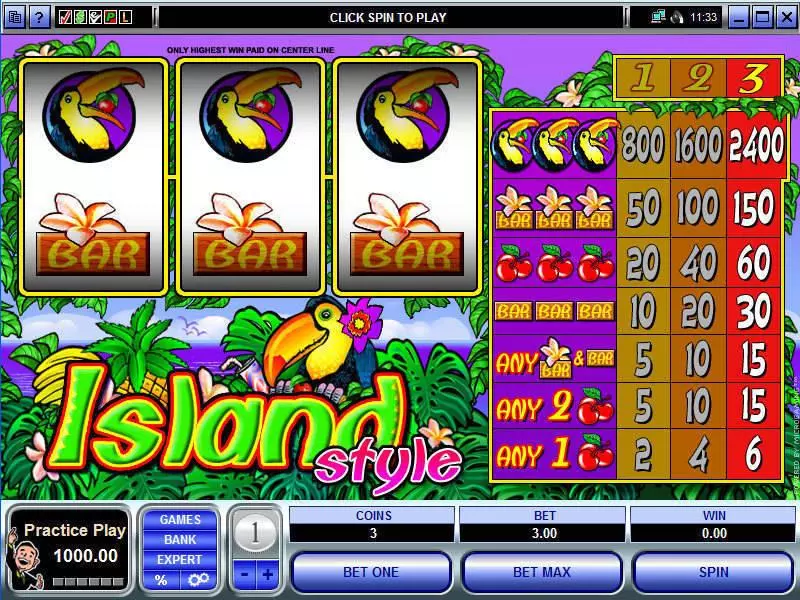 Island Style  Real Money Slot made by Microgaming - Main Screen Reels