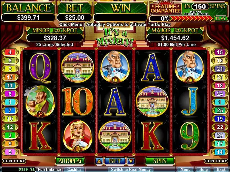 It's a Mystery  Real Money Slot made by RTG - Main Screen Reels