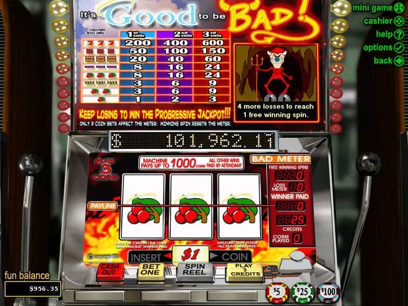 It's Good to be Bad  Real Money Slot made by RTG - Main Screen Reels