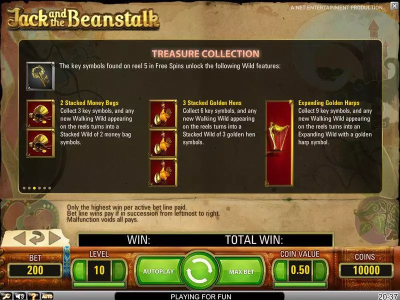 Jack and the Beanstalk  Real Money Slot made by NetEnt - Bonus 1