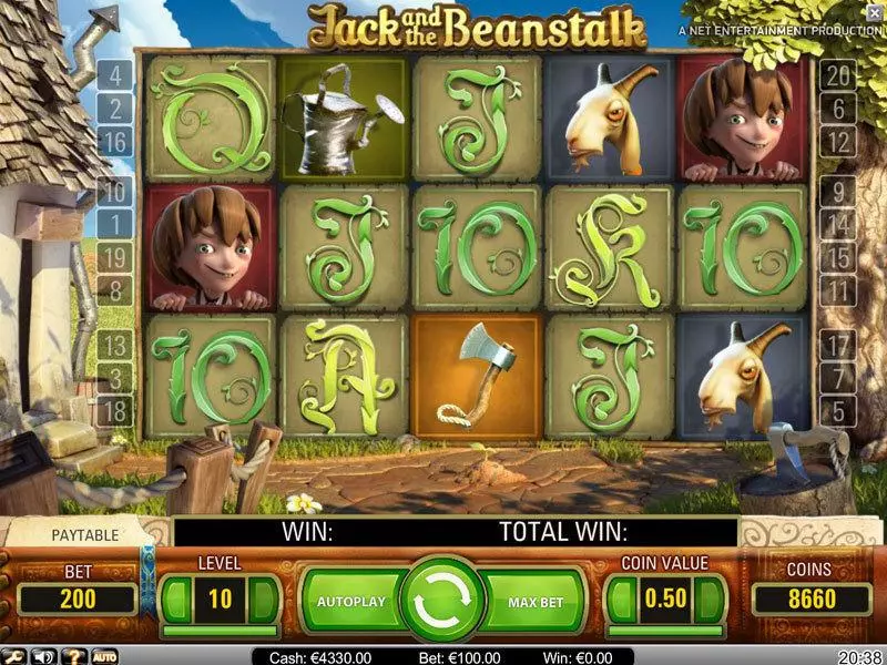 Jack and the Beanstalk  Real Money Slot made by NetEnt - Main Screen Reels