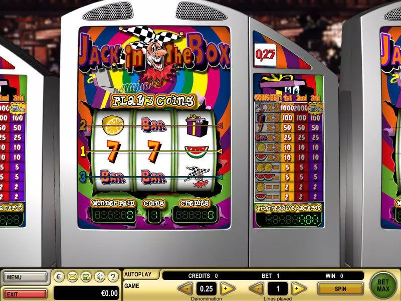 Jack in the Box  Real Money Slot made by GTECH - Main Screen Reels