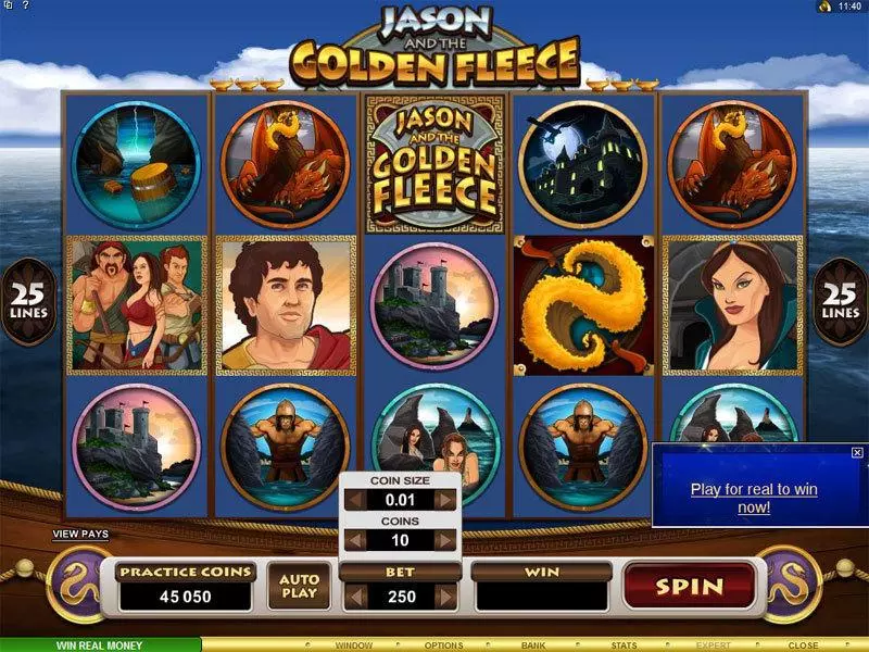Jason and the Golden Fleece  Real Money Slot made by Microgaming - Main Screen Reels