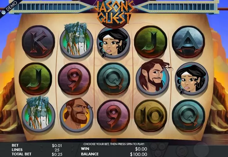 Jason's Quest  Real Money Slot made by Genesis - Main Screen Reels
