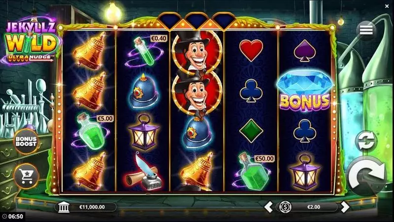 Jekyllz Wild UltraNudge  Real Money Slot made by Bang Bang Games - Main Screen Reels