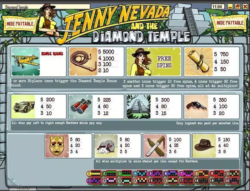 Jenny Nevada And The Diamond Temple  Real Money Slot made by Rival - Info and Rules