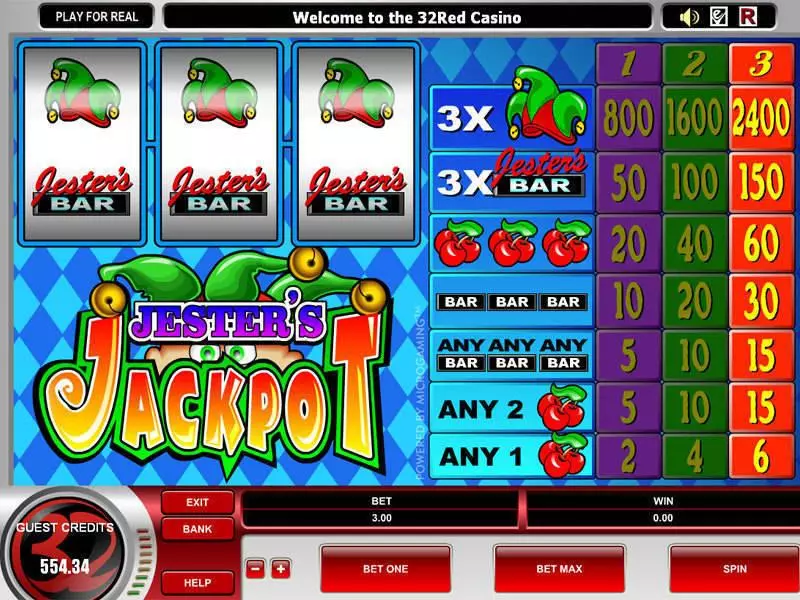 Jester's Jackpot  Real Money Slot made by Microgaming - Main Screen Reels