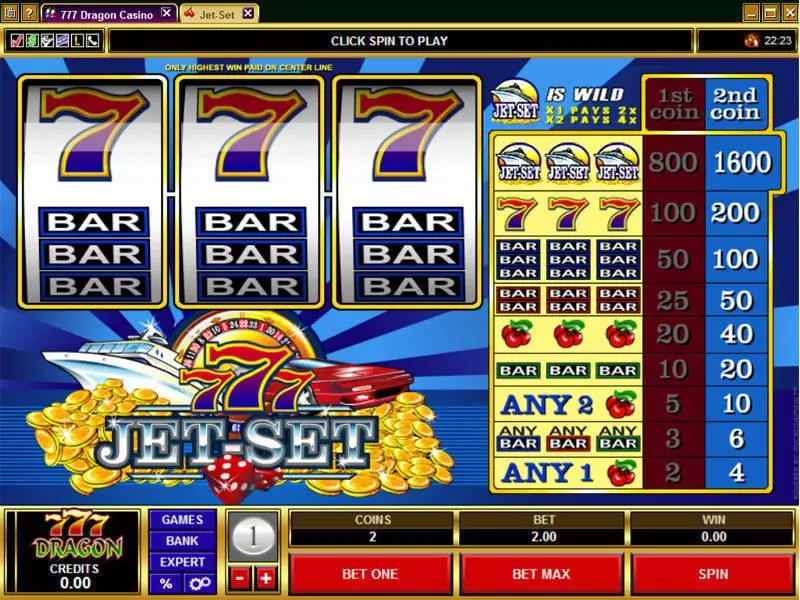 Jet-Set  Real Money Slot made by Microgaming - Main Screen Reels