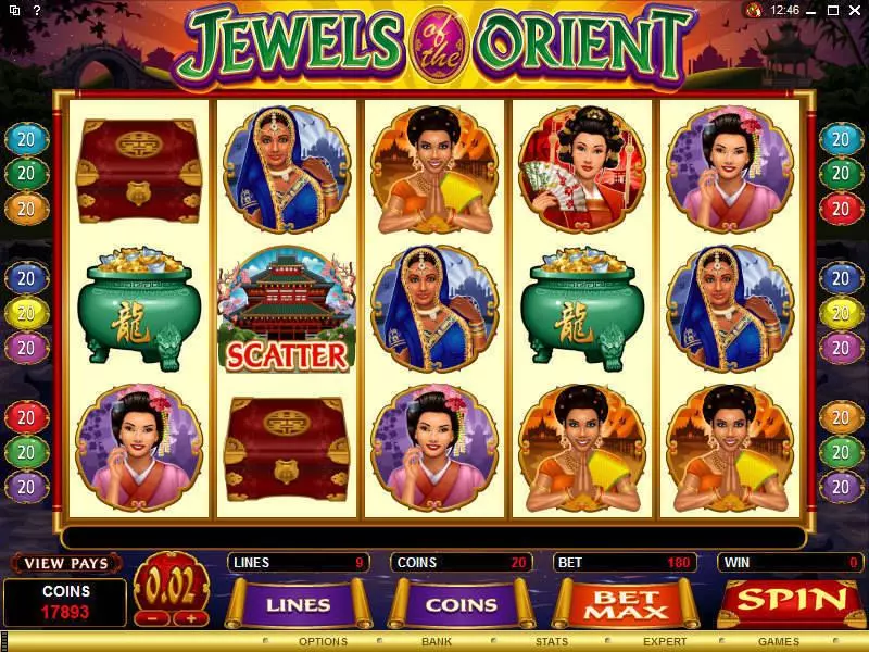 Jewels of the Orient  Real Money Slot made by Microgaming - Main Screen Reels