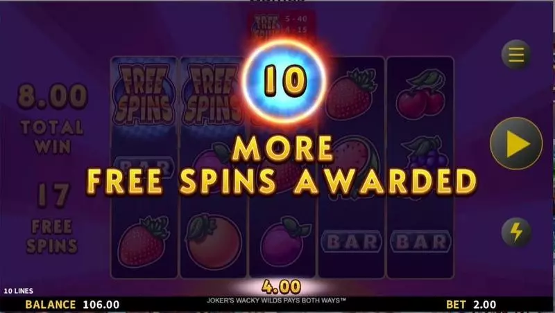 Jocker's Wacky Wilds  Real Money Slot made by Gold Coin Studios - Free Spins Feature