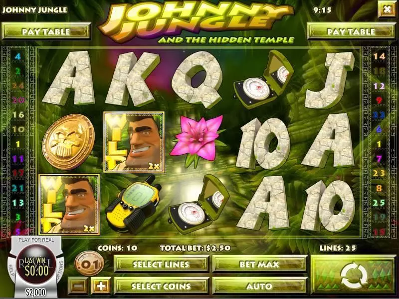 Johnny Jungle  Real Money Slot made by Rival - Main Screen Reels