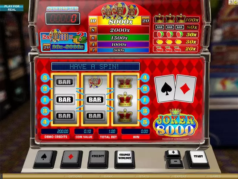 Joker 8000  Real Money Slot made by Microgaming - Main Screen Reels