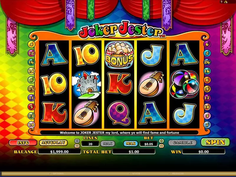 Joker Jester  Real Money Slot made by Microgaming - Main Screen Reels