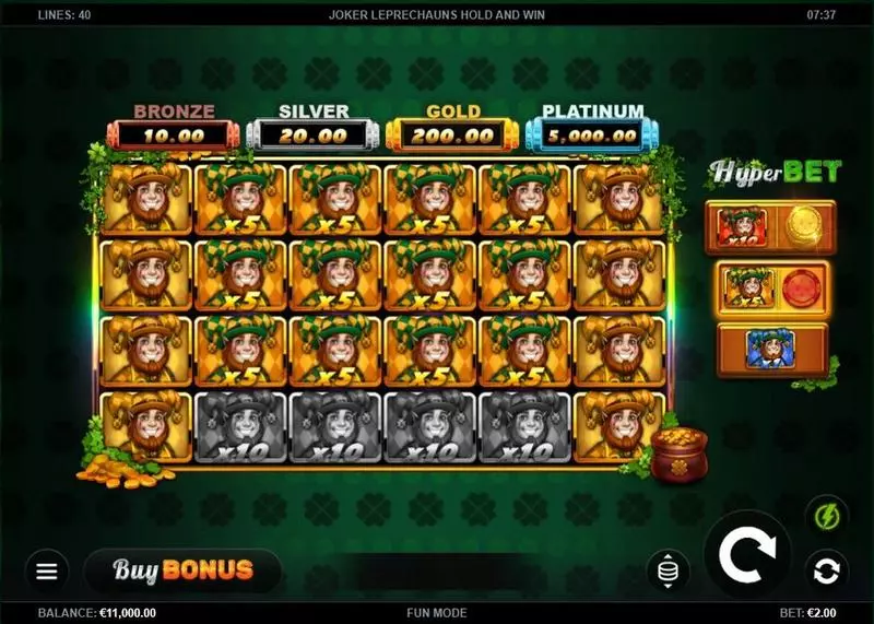 Joker Leprechauns Hold and Win  Real Money Slot made by Kalamba Games - Main Screen Reels